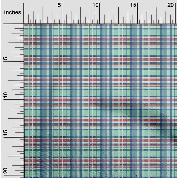 oneOone Cotton Flex Mint Green Fabric Madras Check Diy Clothing Quilting Fabric Print Fabric By Yard 40 Inches Wide