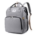 thumbnail image 1 of Mochila para pañales, bolsas multifunción de viaje para cambiar pañales para papá/mamá, mochila impermeable unisex grande para pañales con correas para cochecito, (gris), 1 of 5