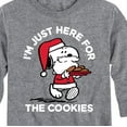 thumbnail image 3 of Peanuts - Santa Snoopy Here for the Cookies - Toddler And Youth Long Sleeve Graphic T-Shirts, 3 of 6