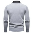thumbnail image 2 of ZUKMRJPC Mens Quarter Button Sweater Fake Two Pieces Patchwork Lapel Pullover Sweater Fashion Knitted Casual Business Basic Tops, 2 of 3