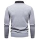thumbnail image 4 of Blusa y camisa de manga larga con cuello vuelto para hombre, camisa de punto con bloques de color, blusa ajustada de manga larga con cuello vuelto y medio botón, blusa de poliéster para hombre, 4 of 4