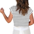 thumbnail image 4 of Women Short Sleeve Striped Cropped T-Shirts Dolman Sleeve Crop Tops, 4 of 5