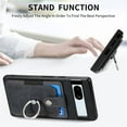 thumbnail image 4 of SaniMore Compatible with Google Pixel 6A Case, Wallet Stand Elastic Credit Card Slot Magnetic Car Mount Ring Holder Premium PU Leather Protection Cover for Google Pixel 6A 6.1-inch, Black, 4 of 9