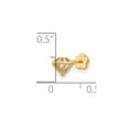 thumbnail image 2 of 14k Solid Yellow Gold 18 Gauge Polished CZ 3d Diamond Shaped Cartilage Body Jewelry 11.25mm Long Body Piercing Stud for, 2 of 2