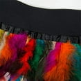 thumbnail image 3 of SWSMCLT Women's Halloween Tutu Skirts Mardi Gras Feather Skirt Iridescent Belly Dance Mini Tulle Fringe Gothic Skirt Multicolored Rainbow X-Large, 3 of 5