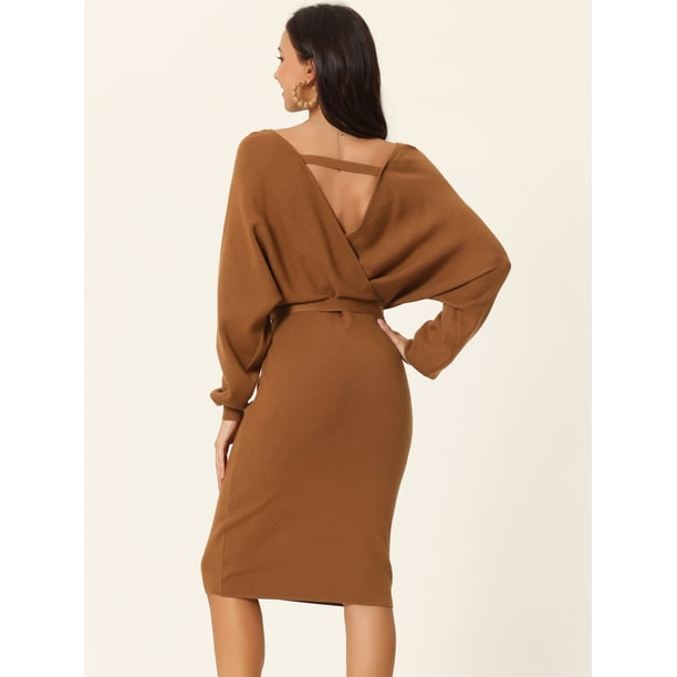 mini wrap sweater dress Outlaw Black Wrap Sweater Mini Dress