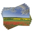 thumbnail image 1 of Ambesonne Colorful Place Mats Set of 4, Poppy Field Landscape, Standard Size, Multicolor, 1 of 6