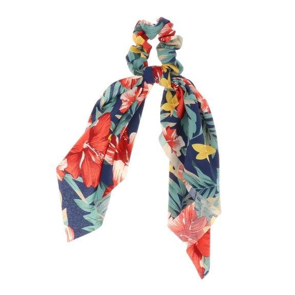 Wxqbjtam 2 in 1 Elastic Floral Printed Hair Scarf Scrunchie Hair Bows for Women Girls B