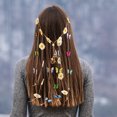 thumbnail image 4 of KAKOWELY Diadema con borlas de margaritas, diadema de flores, corona floral, tocado bohemio de flores de mariposa, 4 of 4