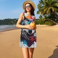 thumbnail image 3 of Disketp Tie-Dye Wolf Head para Vestido sin Mangas para Mujeres, Vestidos de Verano para Mujeres, Casual y Holgado para la Playa, 3 of 7