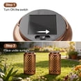 thumbnail image 3 of The Growing Ground 2-Pack Solar Lanterns with LED Light and Handle, Outdoor Hanging Lantern Decor for Patio, Yard or Garden, Copper, 3 of 8