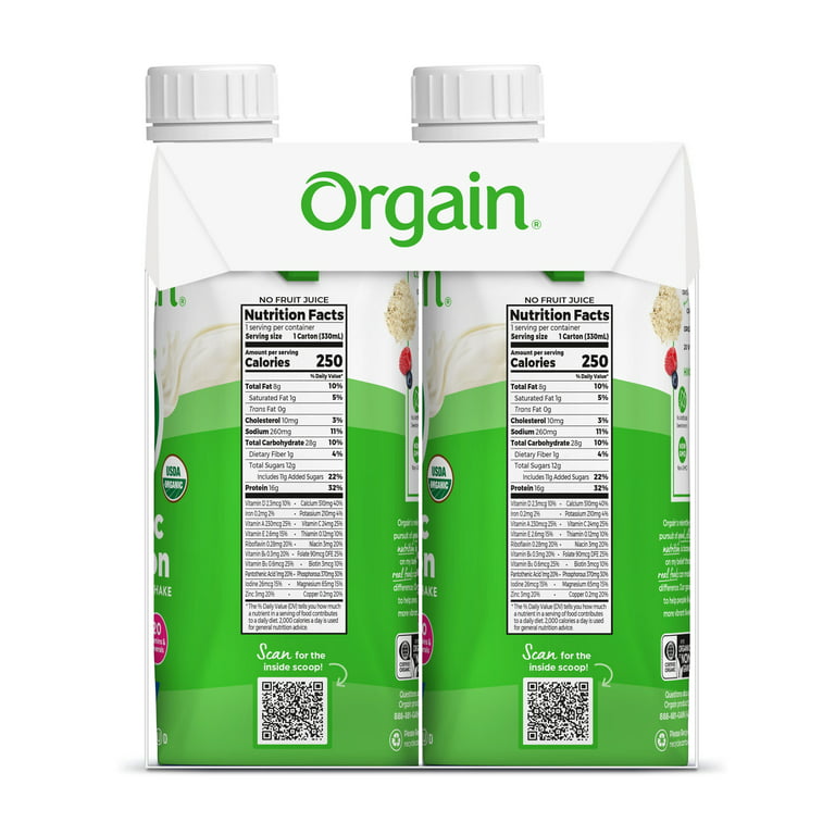 Orgain Clean Protein Grass Fed Protein Shake - Vanilla Bean, 11 fl oz, 4 ct