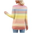 thumbnail image 5 of Aobny Gradient Women's Blouse Asymmetrical Tshirt Pullover V-Neck Long Sleeve Christmas Teacher Shirt,XL, 5 of 7