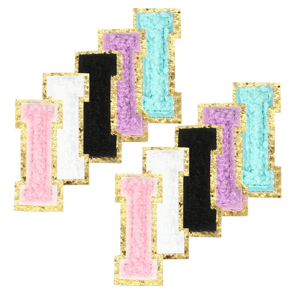 Uxcell Chenille Letter Patches, 10 Pcs Iron on Letter Patch, Letter I