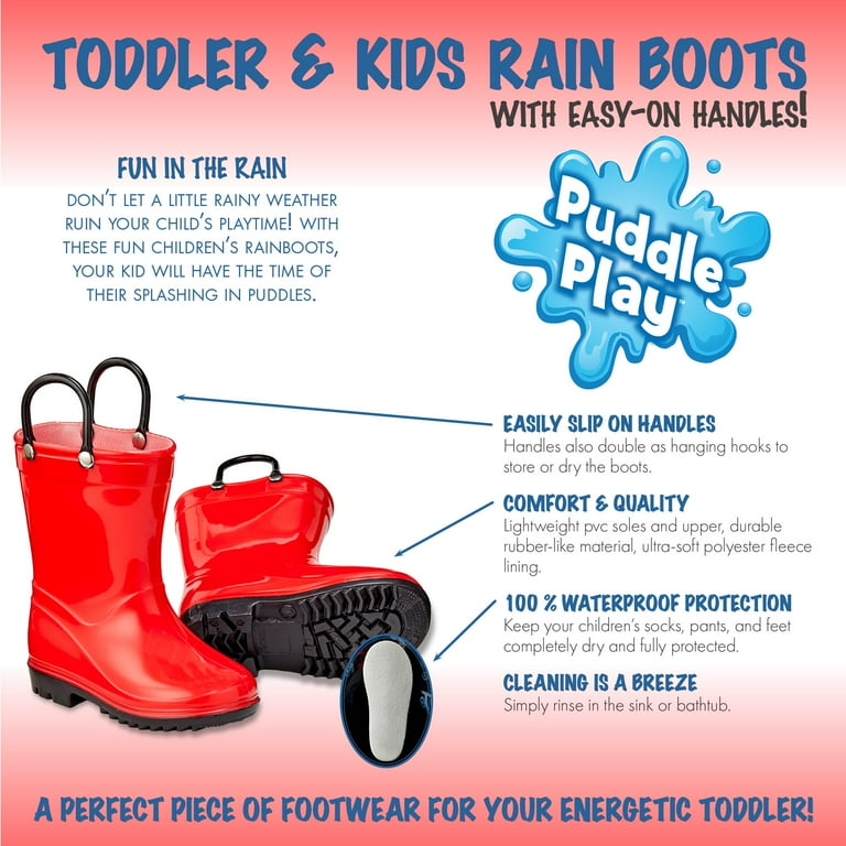 Kids rain boots size 1 hotsell