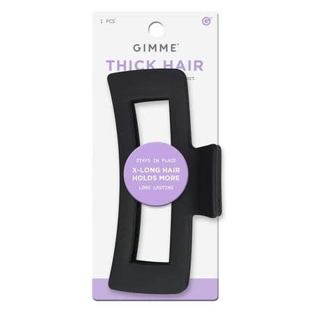 Gimme Beauty XL Rectangle Claw Clip For Thick Hair, Black, 1 Count