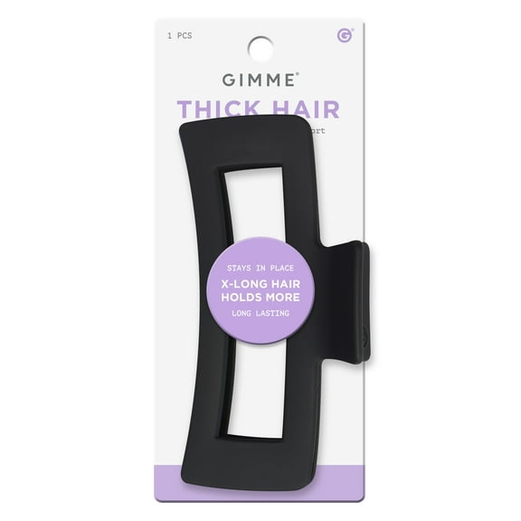 Gimme Beauty XL Rectangle Claw Clip For Thick Hair, Black, 1 Count