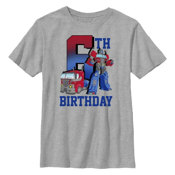 Boy's Transformers Optimus Prime 6th Birthday Graphic T-Shirt