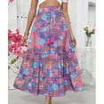 thumbnail image 4 of GXIPO Womens Maxi Skirt 2025 Casual Flowy Elastic High Waist Long Skirts with Pockets Summer Beach Style Purple XL, 4 of 6