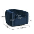 thumbnail image 3 of Noble House Smith New Velvet Dark Blue Modern Swivel Club Chair, 3 of 8