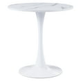 thumbnail image 4 of Kris & Ally Ivanza Round White Marbled Melamine Top and Metal Pedestal Base Indoor Dining Table, 4 of 6
