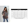 thumbnail image 7 of ENMAIN Womens Swing Tunic Tops 3/4 Sleeve Loose T-Shirt Navy Floral Dress Plus Size Flare Shirts M, 7 of 7