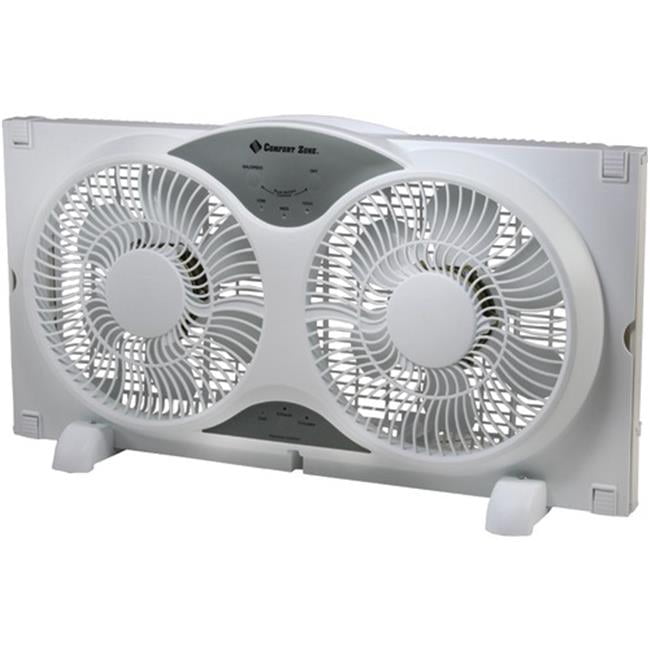Comfort Zone RA46725 Reversible Twin Window Fan with Remote