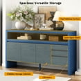 thumbnail image 4 of Harper & Bright Designs Large Buffet Cabinet with Storage, Sideboard Table with Doors and Drawers for Living Room and Hallway, Navy Blue, 4 of 18