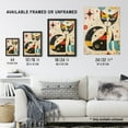 thumbnail image 3 of Artery8 Abstract Mid Century Modern Atomic Cat Lover For Living Room Artwork Framed Wall Art Print A4, 3 of 5