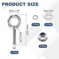 thumbnail image 2 of Uxcell M8 x 40mm Shoulder Eye Bolt, 2 Pcs 302 Stainless Steel Lifting Eye Bolt, 2 of 6