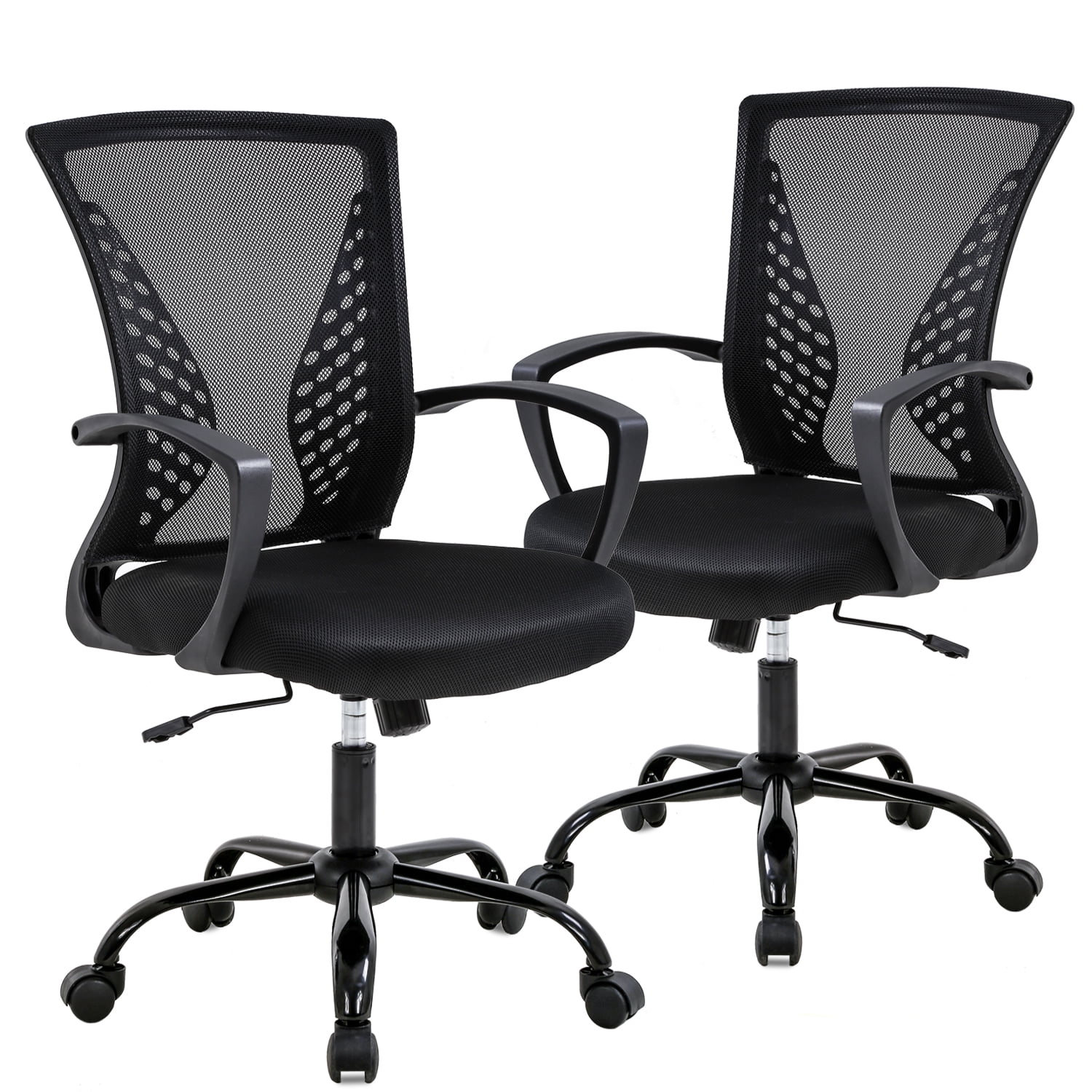 Ergonomic Mesh Office Chair Midback Adjustable Swivel Computer Desk Task Black 