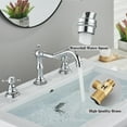 thumbnail image 2 of Widespread Bathroom Faucet Brushed Nickel Bathroom 3 Holes Faucet Bathroom Sink Mixer Tap With Drain, 2 of 6