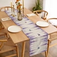 thumbnail image 3 of Wisteria Table Runner - 70 Inch Long, Kitchen Dining Table Runner Dresser Scarves, Spring Purple Flowers Butterflies Vintage Beige Farmhouse Decor for Coffee Tables Wedding Party Banquet, 3 of 8