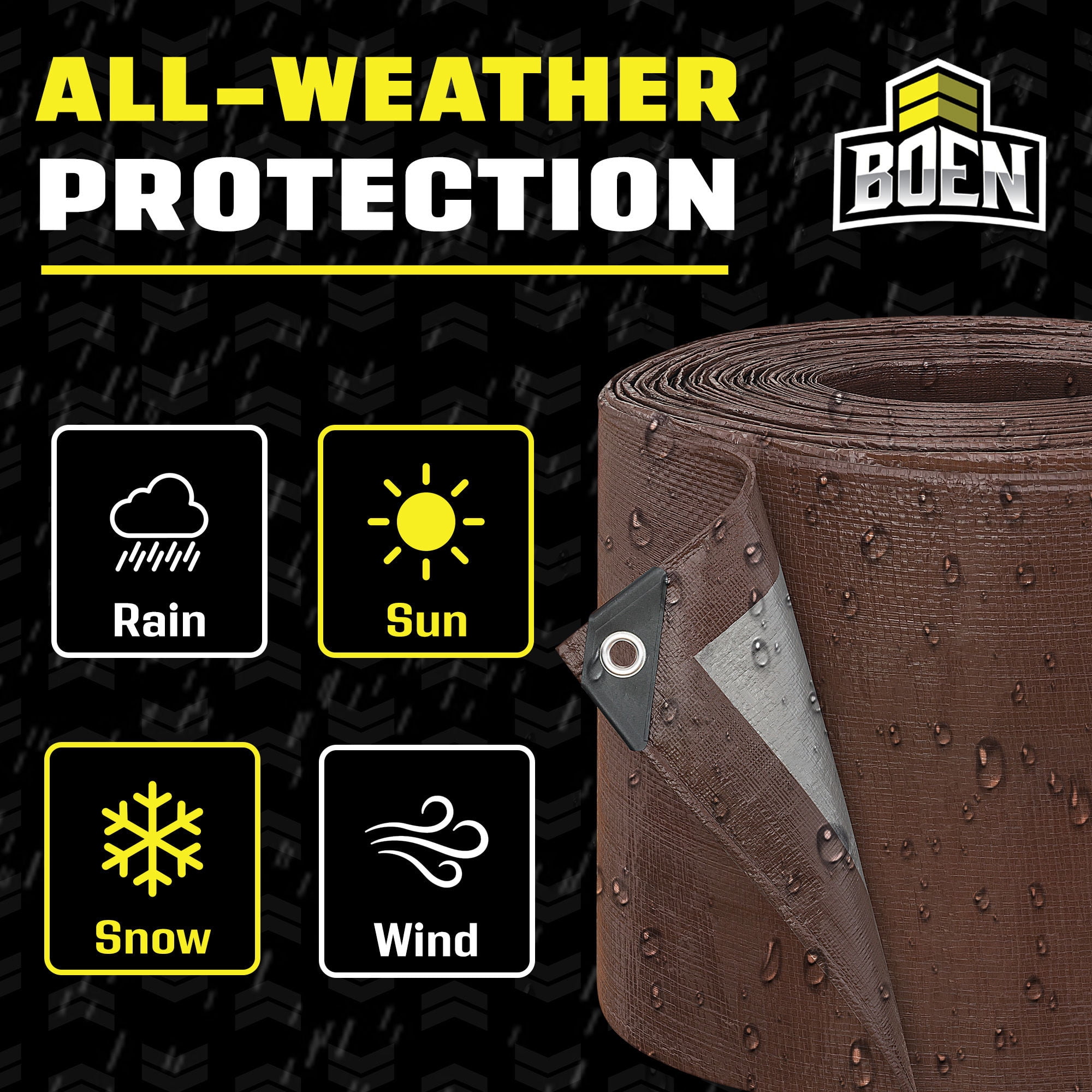 20 ft. x 40 ft. Heavy-Duty Commercial Brown/Silver Tarp Cover 10 Mil Thick Weave Material, Waterproof