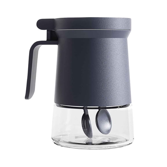 Nkmbld Spice Bottle with 2 Spoons Desiccant Moistures Proof Spice Jar Glass Saltss Shaker Kitchen Spice Boxs Seasoning Monosodium Glutamate Storage, Blue