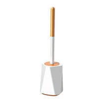 Hvmvliv Toilet Brush and Holder Set Heavy Duty Round Toilet Brush - Non- Slip Handle for Cleaning - Plastic - Ergonomic Handle Orange