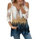 thumbnail image 1 of Elegante mujer casual cremallera cuello impresión blusa encaje manga corta camiseta verano Tops OAVQHLG3B Store  lin121212, 1 of 4