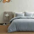 thumbnail image 6 of Simple&Opulence Jersey Knit Duvet Cover Set 100% T-Shirt Cotton Super Soft Comfy 2pcs Bedding Set with Zipper Closure(Blue and Grey Stripes,Twin), 6 of 6