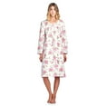 thumbnail image 2 of Casual Nights Women's Long Sleeve Floral Flannel Nightgown, Size L, 100% Cotton, 2 of 5