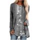 thumbnail image 2 of ICHUANYI Clearance Women's Fashion Loose Long Sleeve Round-Neck Blouse Christmas Printing T-Shirt Tops(Gray, M) ICHUANYI WER2023081116157, 2 of 5