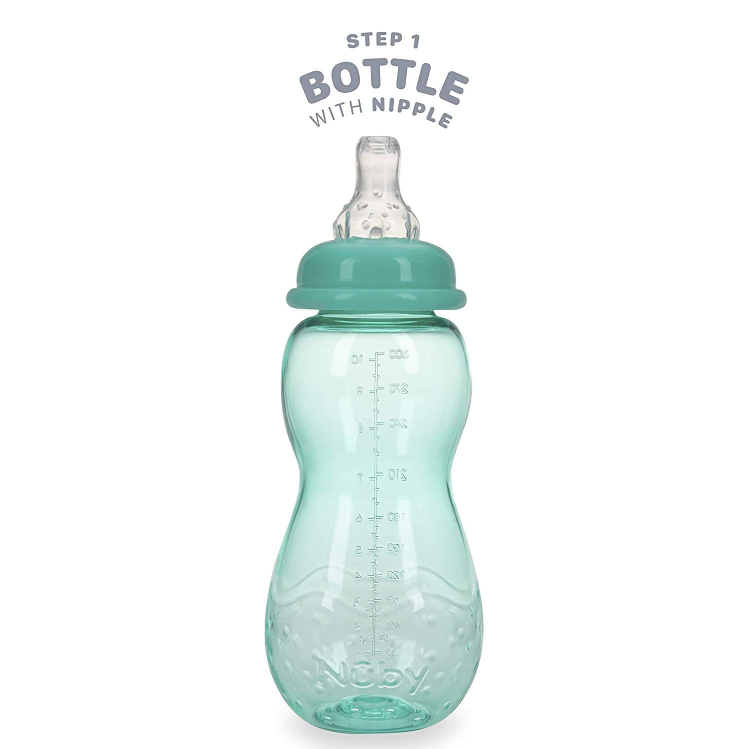 (3 pack) Nuby Bottle-to-Soft Spout Sippy Cup Non-Drip Standard Neck Baby Bottle, 10 fl oz