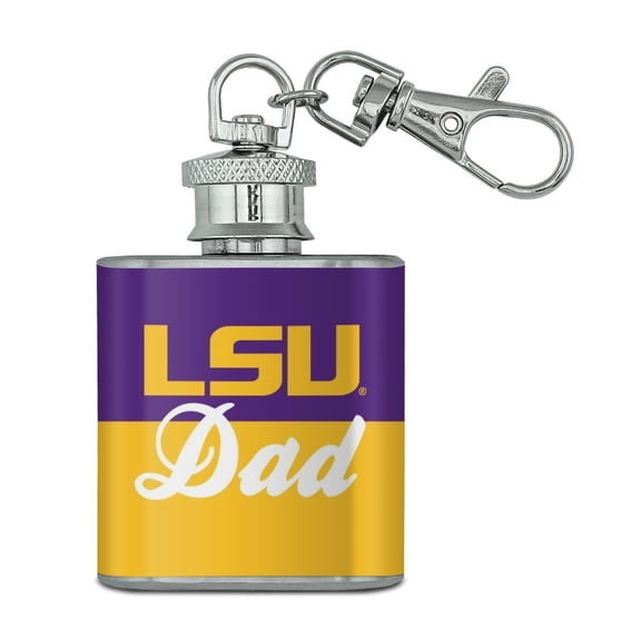 LSU Dad Stainless Steel 1oz Mini Flask Key Chain