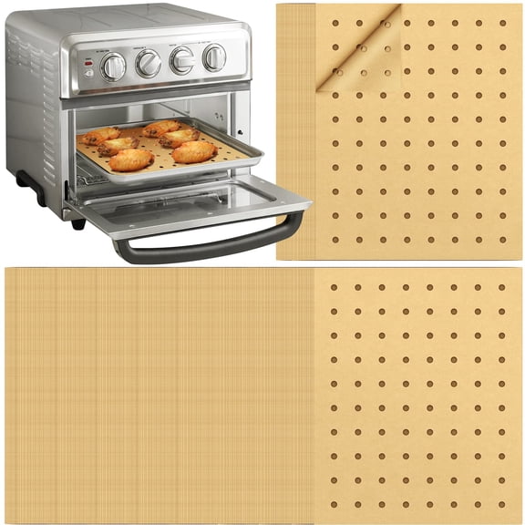 Genreen 150Pcs Air Fryer Parchment Paper Liners, 9x11 Inch Rectangular Perforated Sheets, Non-Stick Basket Liner for Toaster Oven XL Air Fryer Cuisinart Breville