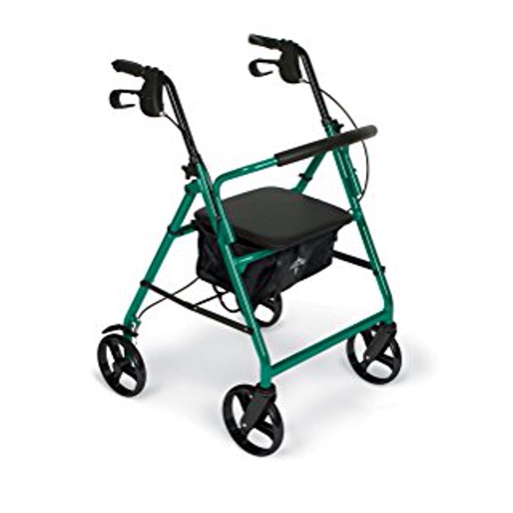 Medline Strong Steel Rollator, Folding Rolling Walker, 8" Wheels, 300lb