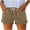 Khaki, variant on Only Moment Shorts for Women Trendy Polyester-Cotton Blend Summer Comfy Cotton Elastic Waist Drawstring Casual Shorts with Pockets Biker Shorts Wowomen White,S