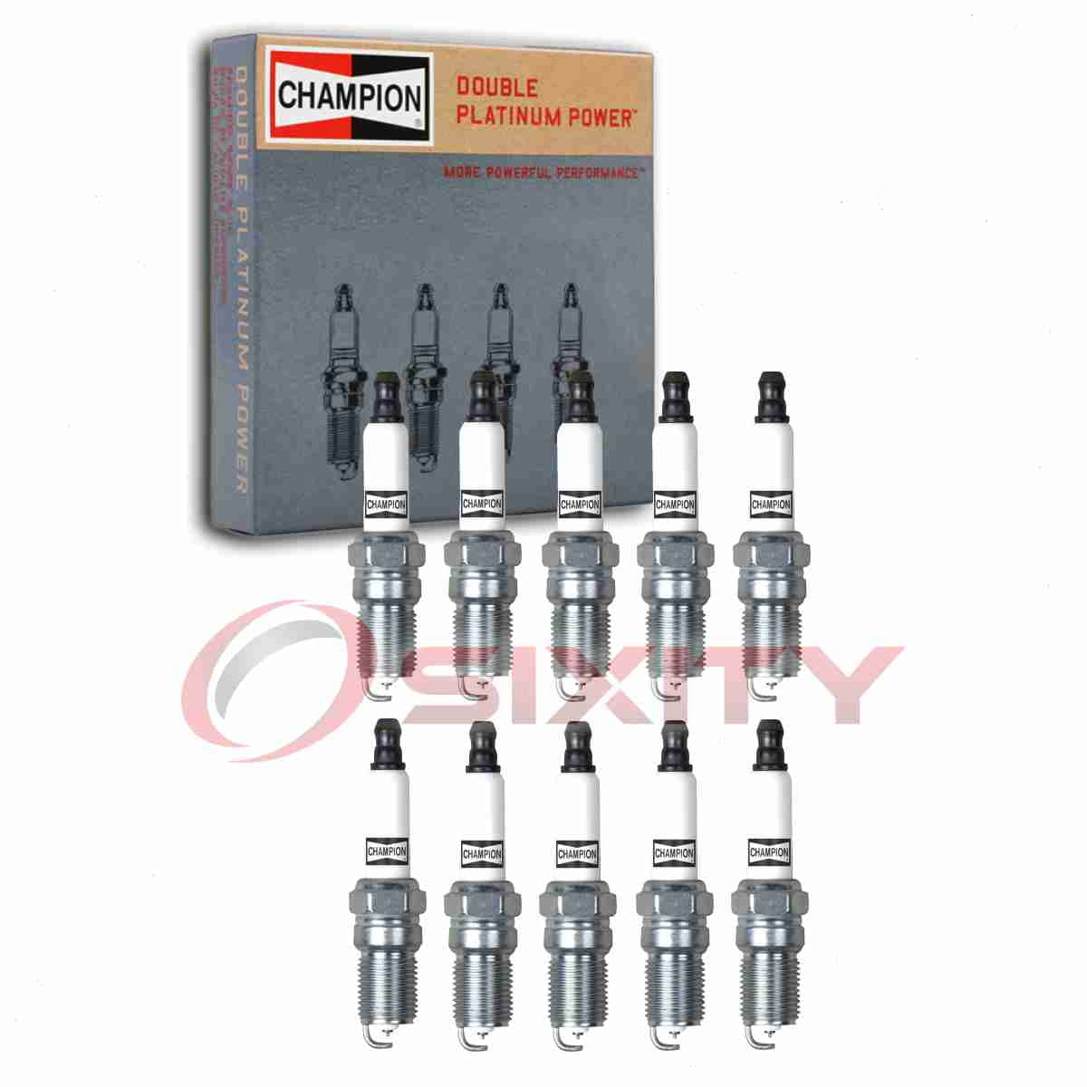 10 pc Champion 7963 Double Platinum Spark Plugs for 41-810 41-919 41-963 41-987 AGSF22FM AGSF22YPC AGSF32FM AGSF32PM AGSF32PMF4 AGSF32YPC RS12PYPB5 Ignition Wire Secondary