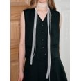 thumbnail image 5 of YooGuoGuo 2Pcs Lace Solid Color Narrow Scarf Skinny for Women Satin Scarf Belts Sash Necktie Neck Scarf Choker, 5 of 6