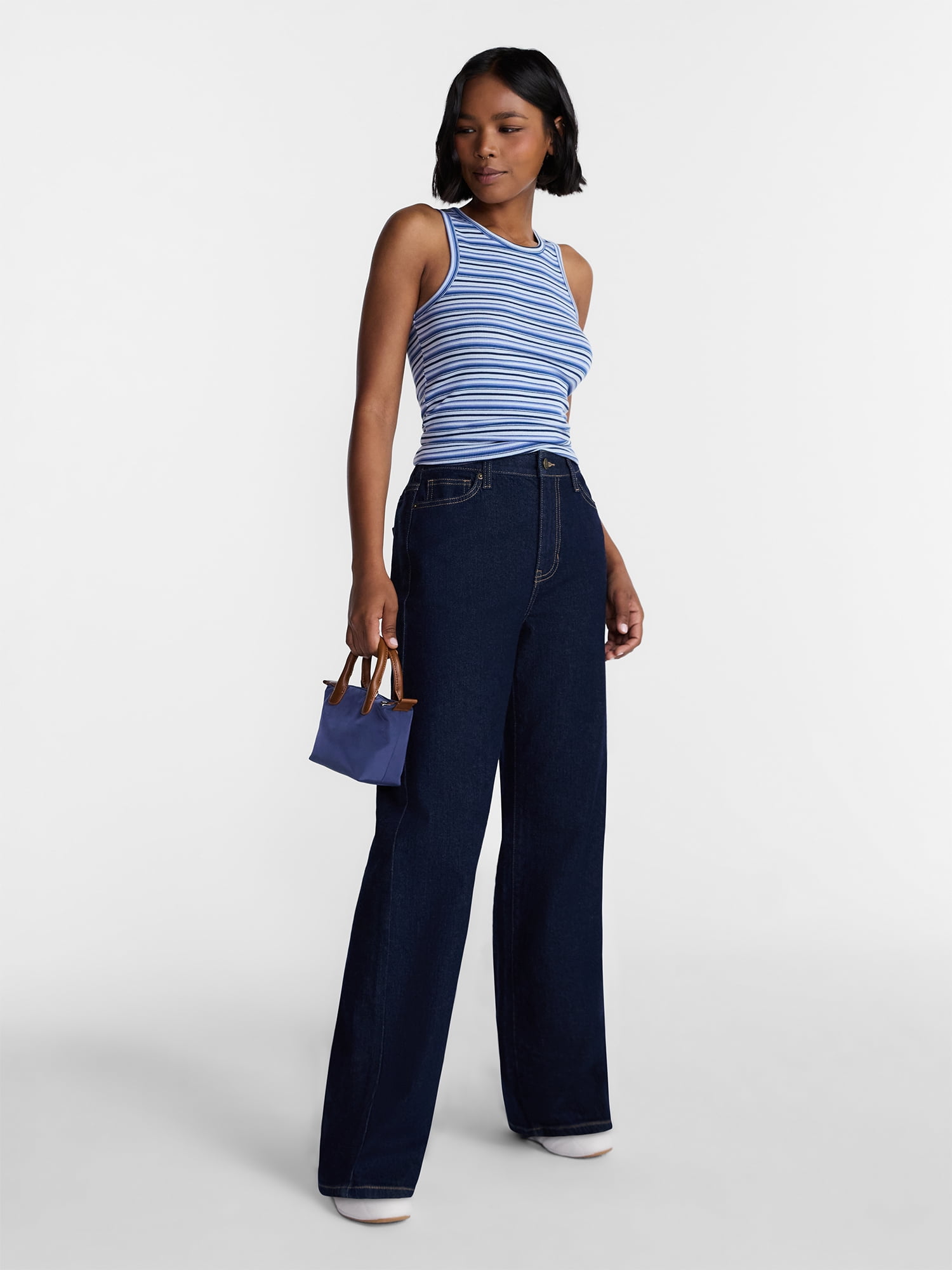No Boundaries High Rise Baggy Wide Leg Jeans, 32'' Inseam, Women's and Women's Plus, Sizes XXS-4X