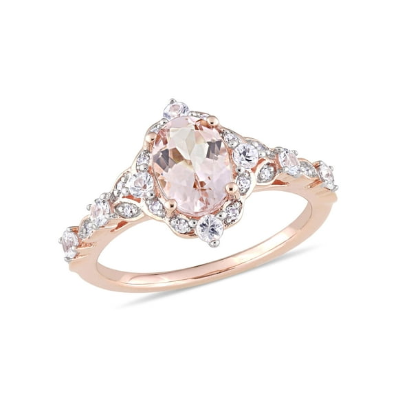 Everly Women's Morganite and Sapphire 10k Rose Gold Ring