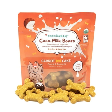 CocoTherapy Coco-Milk Bones Dog Treat (Carrot Cake) 6 Oz.